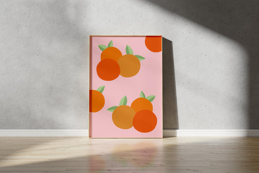 Orange Fruit Art Print – Abstract Pattern (Digital Download)