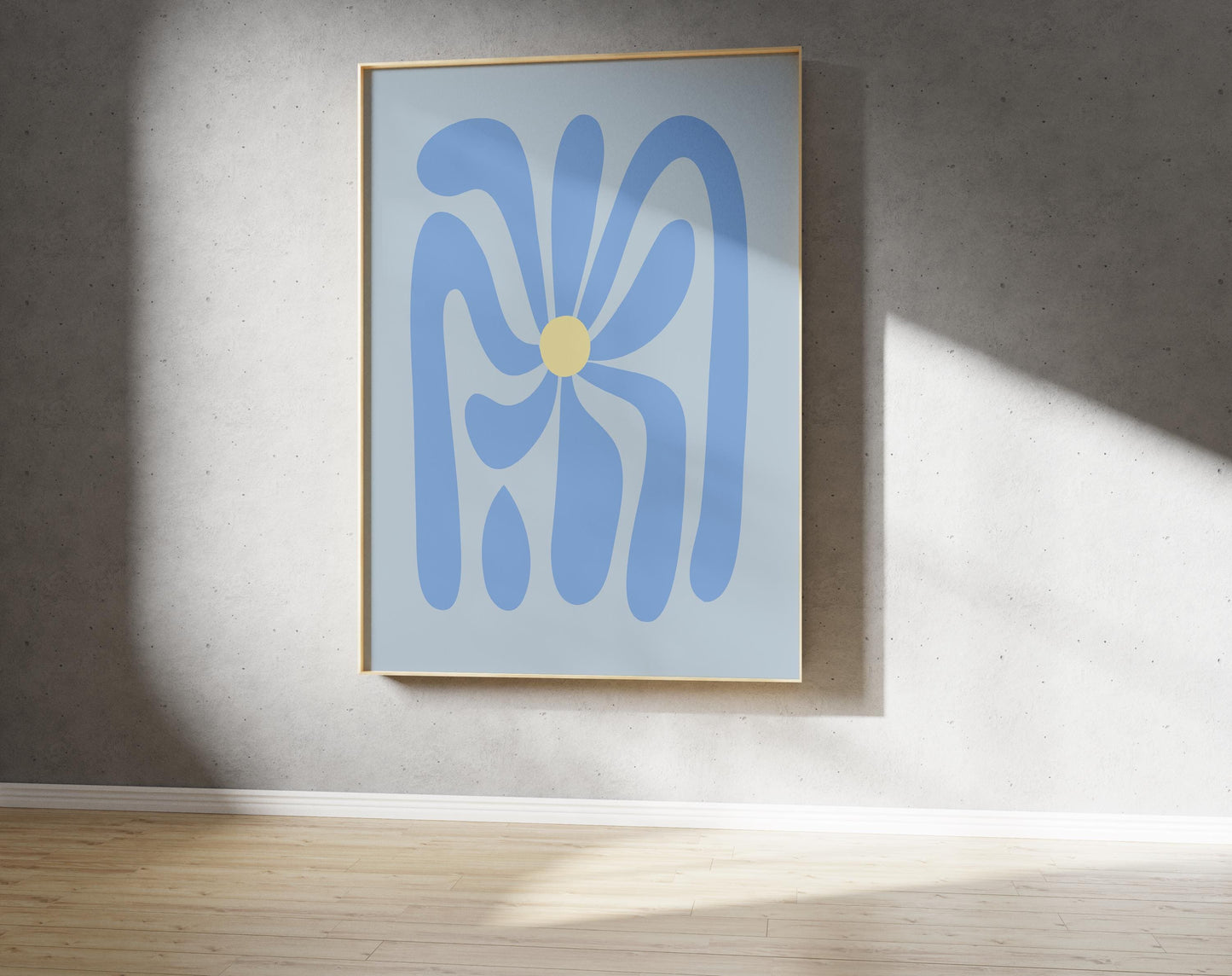 Blue Petal Fall Art  Abstract Flower Art (Digital Downloafd)