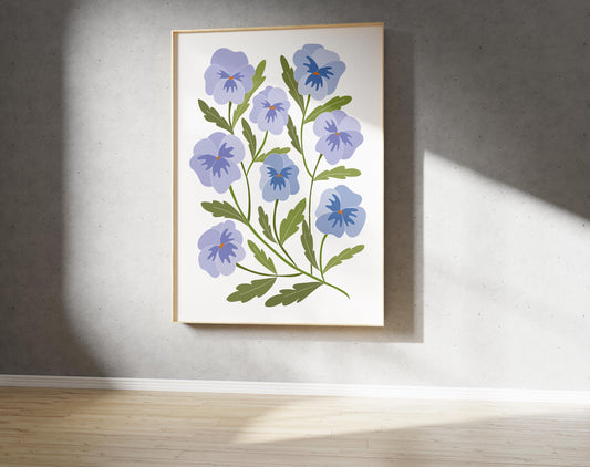 Pansy Print – Abstract Botanical Wall Art (Digital Download)