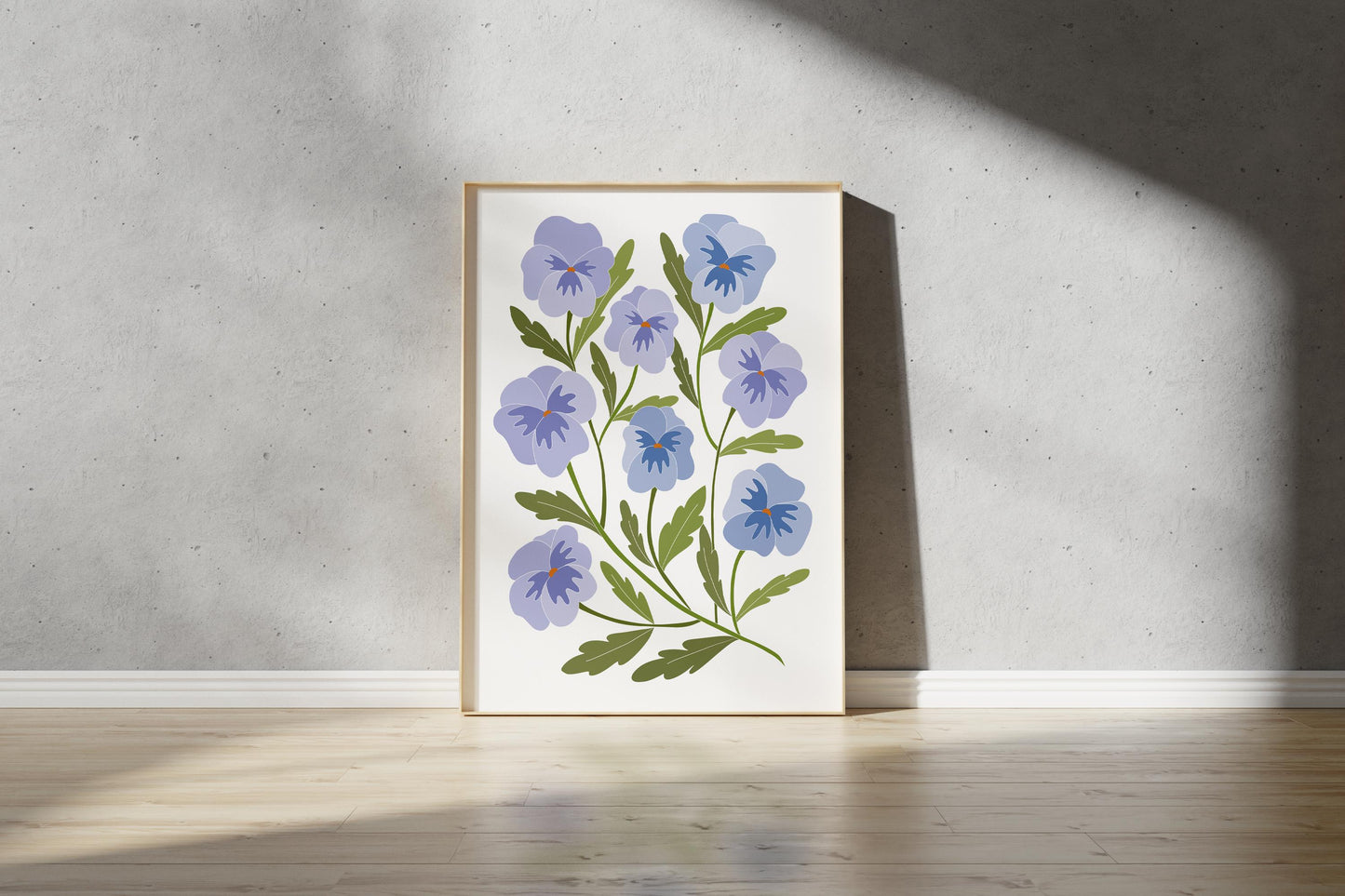 Pansy Print – Abstract Botanical Wall Art (Digital Download)