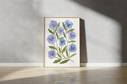 Pansy Print – Abstract Botanical Wall Art (Digital Download)