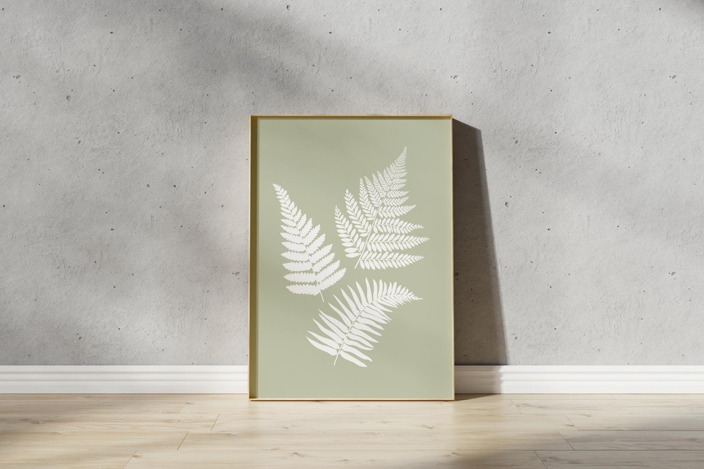 Minimalist Fern Print – Abstract Botanical Wall Art (Digital Download)