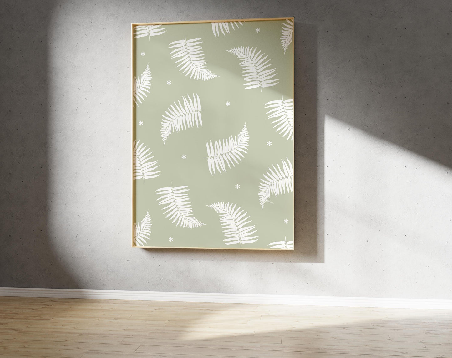 Minimalist Fern Pattern Print – Abstract Botanical Wall Art (Digital Download)