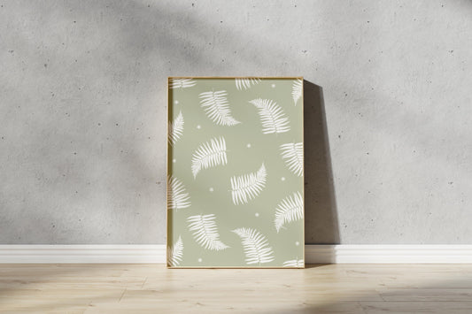 Minimalist Fern Pattern Print – Abstract Botanical Wall Art (Digital Download)