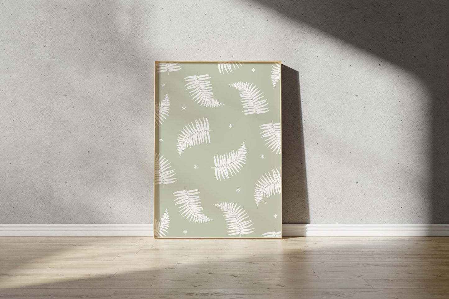 Minimalist Fern Pattern Print – Abstract Botanical Wall Art (Digital Download)