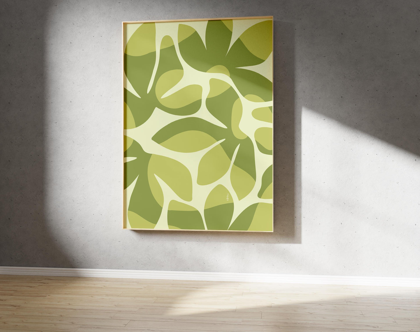 Abstract Floral Green Print – Abstract Botanical Wall Art (Digital Download)