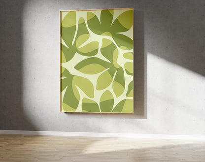 Abstract Floral Green Print – Abstract Botanical Wall Art (Digital Download)